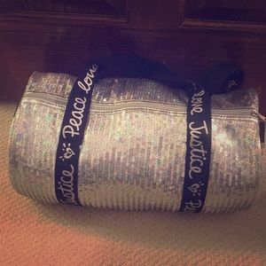 Justice sparkly duffel bag
